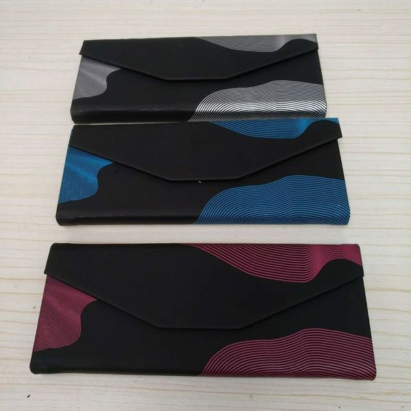 

pu box folding lens case pu folding box lens case, Blue