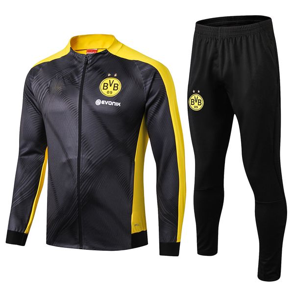 

2020 borussia dortmund tracksuit badminton jacket dortmund sports set badminton wear size s-xxl, Black;red
