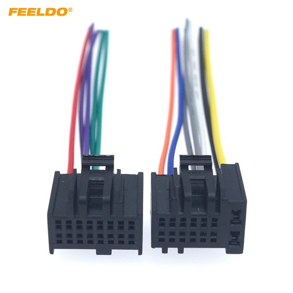 FEELDO Adaptador de chicote de fiação para instalação de áudio ISO estéreo de carro para Chevrolet Captiva Enclave Silverado Tahoe Rádio CD DVD cabo #261p