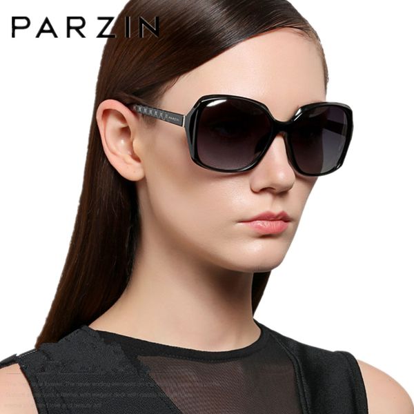 

parzin sunglasses women brand designer oval big frame ladies shades uv 400 polarized female sun glasses for driving p9501, White;black