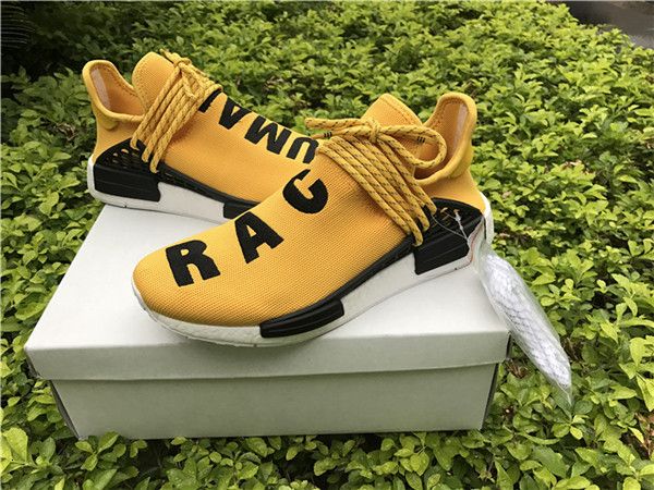 

2019 36 45 human race mens running with box pharrell williams sample yellow core black sport designer women sneakers - outdoor shoes
