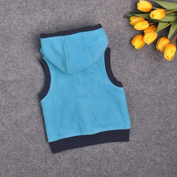 

infant sleeveless waistcoat girls vest outerwear zipper sweatshirts hooded clothing for newborn baby boys outdoor warm clothes, Black