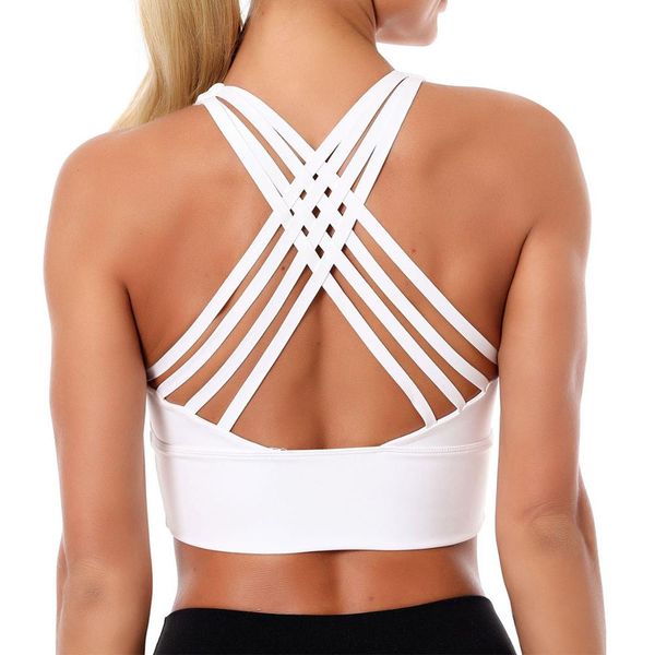

women's super soft breathable mesh zipper back yoga sports bra with removable cups