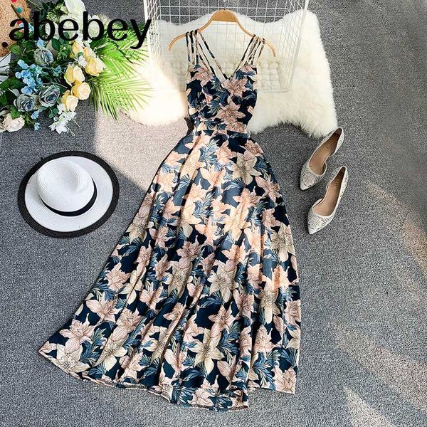

2020 женщины цветочный принт платье лето сексуальная v-образным вырезом спинки длинные платья женский элегантный чешский вечернее платье ves, Black;gray