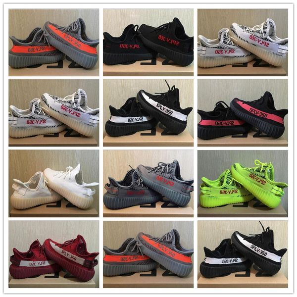 

2018 infant baby boy girl & kids & youth & children 35o shoes sports shoes kanye west v2 pirate black turtle sneakers eur 28-35, White;red