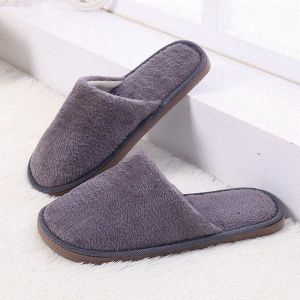 

17cotton plush slipper inter arm omen men slippers i, Black