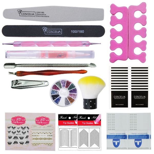 

coscelia nail files brush culticle buffing nail brush art tool sanding file uv gel polish remover tool manicure tools kit