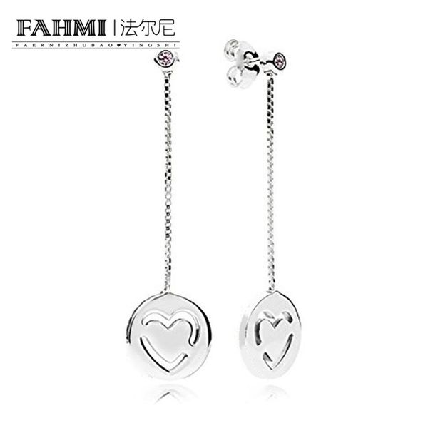 

fahmi 100% стерлингового серебра 1: 1 glamour 296577fpc oorbellen pure liefde оригинальные женщины свадебные ювелирные изделия 2018 подарок, Golden;silver