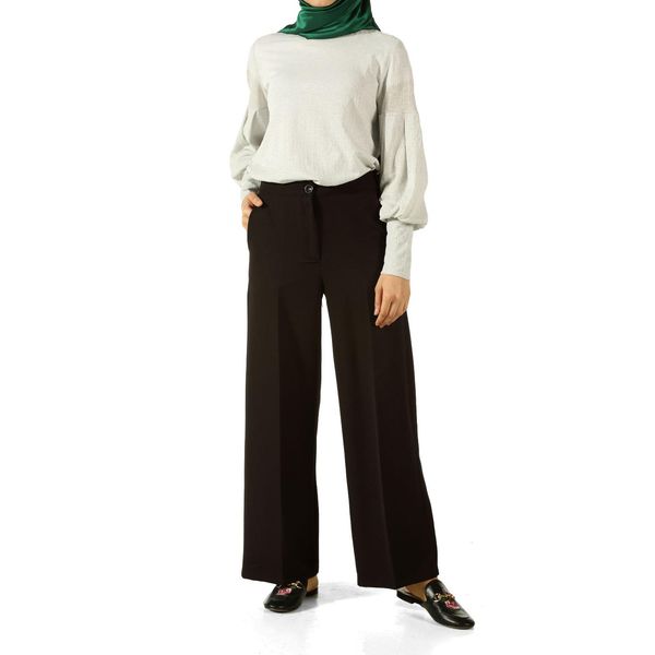 

hijab wide leg pants, Black;white