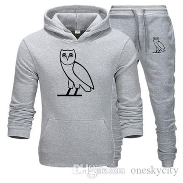 

бренд designad мужской спортивный костюм модельер толстовки + брюки 2 шт наборы сплошной цвет бренд наряд костюмы 2020 высокое качество спор, Gray