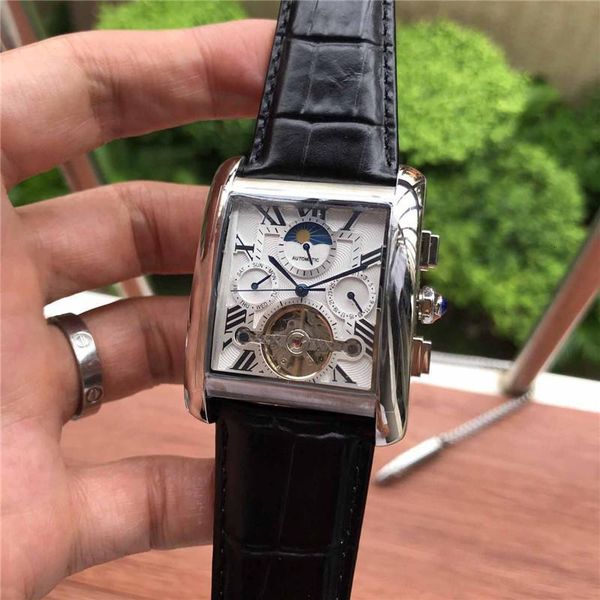 

2020 42mm luxury watch mens designer watches fashion leather strap automatic mechanical movement self -wind sweep man wristwatches, Slivery;brown