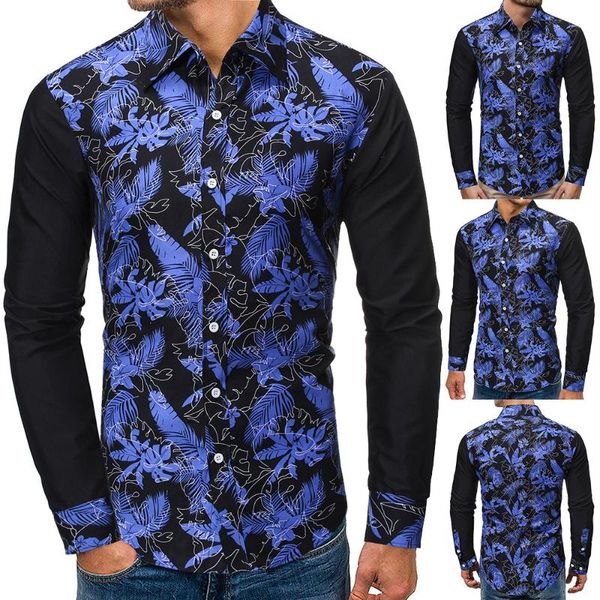 

синий мужчины моды блузка рубашка с длинным рукавом бизнес социальная рубашка solid color turn-образным вырезом плюс размер работы блуза мар, White;black