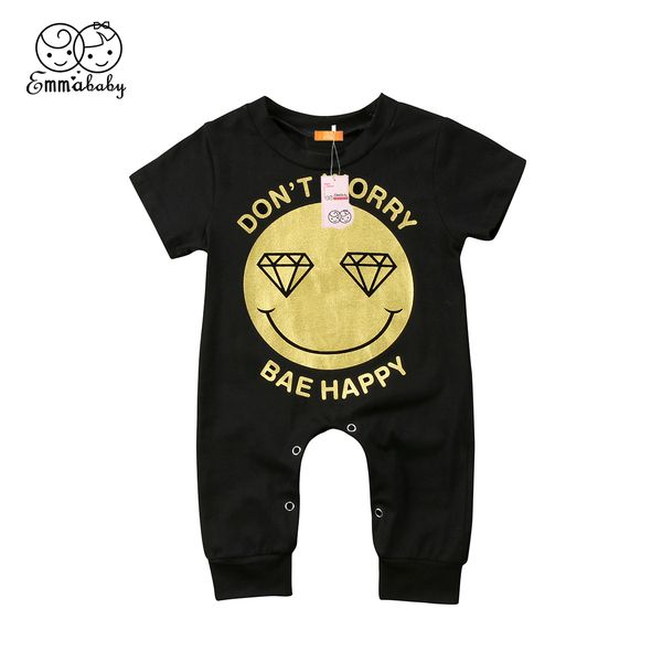 

2018 new fashion kid newborn baby boys girls short sleeve black jumpsuit romper outfits adorable kid cotton rompers clothes