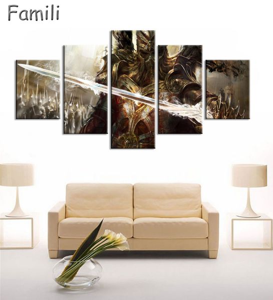 

5pcs angeles girls anime demons painting children's room decoration print poster picture canvas unframed