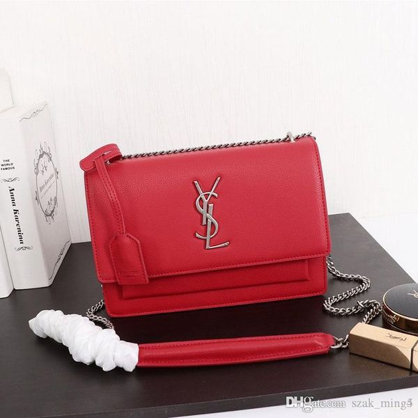 

2019 new luxury handbags ladies shoulder bag metal chain large capacity leather production luxury atmosphere model: 26606