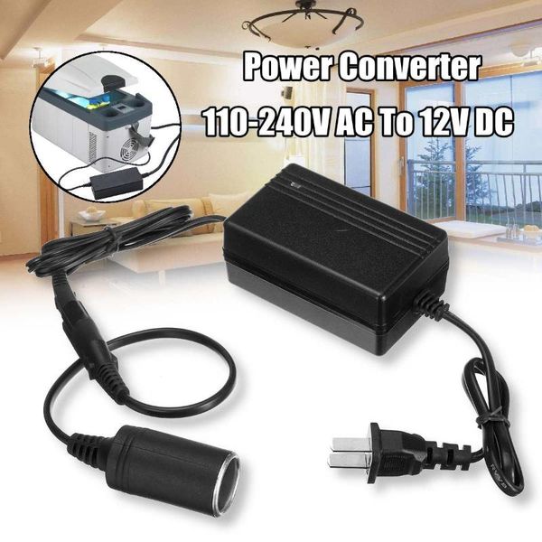 

car converter 100-240v ac to 12v dc adapter car cigarette lighter socket charger black(us/au plug