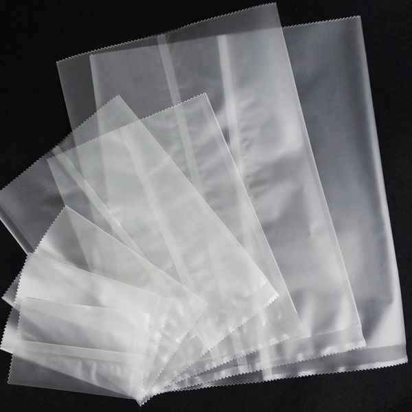 Fosco Transparente Saco Liso, 100 pcs / 14x20 cm Fosco Transparência Poly Plain Pouch, Meio Sealed Bag Embalagem Sachê, Bolsa De Armazenamento De Alimentos