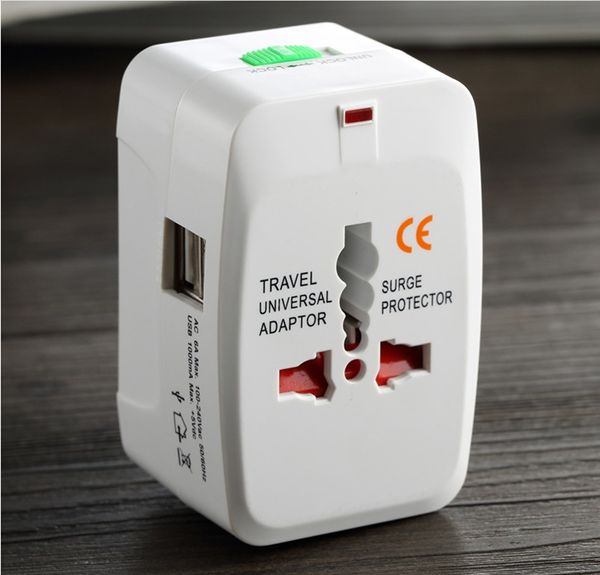 All-in-one UE UK US Au Universal Travel 2 USB Adaptador de Alta Qualidade Adapter CA Power Charger Conversor Plug Adaptador Plug