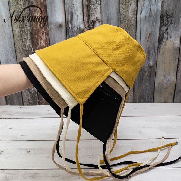 

spring summer bucket hat for women pure color sweaty bandage fisherman caps female basin chapeau cute sun hats panama caps women, Blue;gray