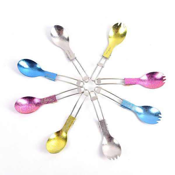 

portabale flatware camping fork spoon titanium titanium spork outdoor travel spoon forksports backpacking