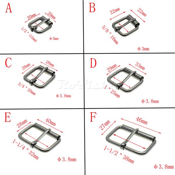 50 pz/lotto Nero Pistola Filo Metallico Formata Metà Singolo Rullo Fibbie per Cintura per Borsa A Mano Cinturino per Scarpe Rettangolo Anello Artigianale In Pelle riparazione FAI DA TE Decor