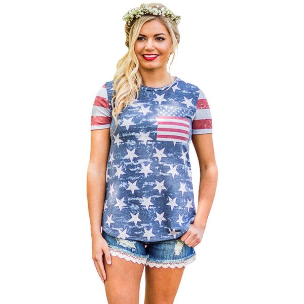 

women t-shirts print o-neck short sleeve 2018 summer casual american flag baseball tshirt tee shirt femme, White