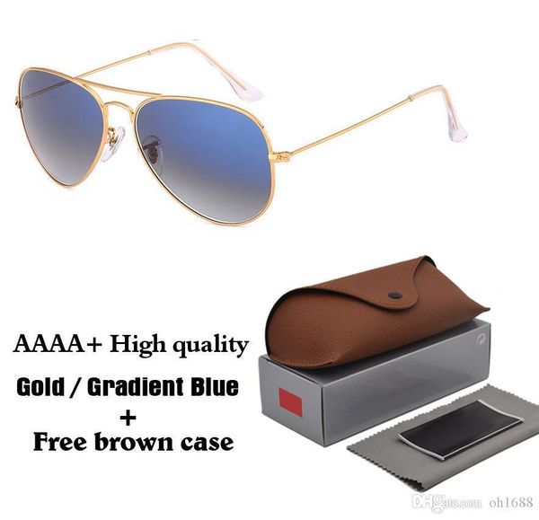 

5a gradient glass lens classical pilot sunglasses men women holiday fashion sun glasses with cases and accessories