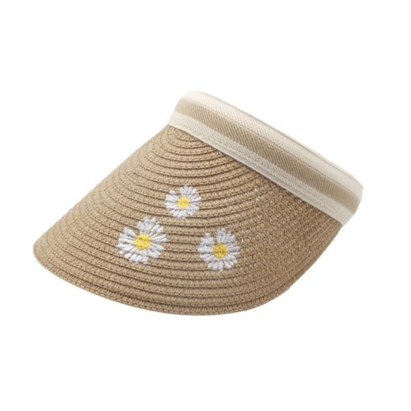 

wild daisy empty straw hat female summer sun protection sun hat beach ess, Blue;gray