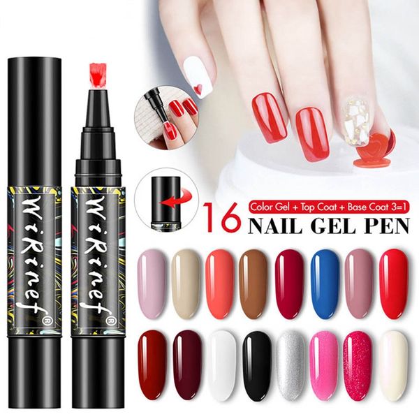 

16 colors gel nail varnish pen glitter nail gel polish hybrid dawdler uv art lacquer paint