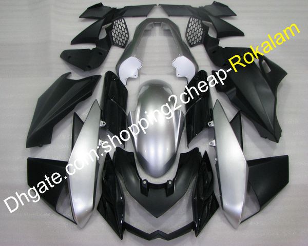 Carenatura personalizzata adatta per Kawasaki Z1000 2010 2011 2012 2013 Z-1000 Z 1000 Carene moto nero argento (stampaggio ad iniezione)