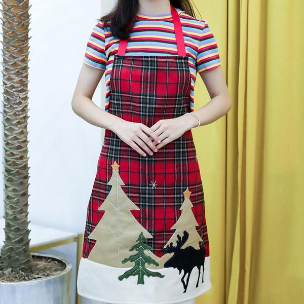 

christmas apron women cotton linen christmas apron home kitchen cooking baking accessories
