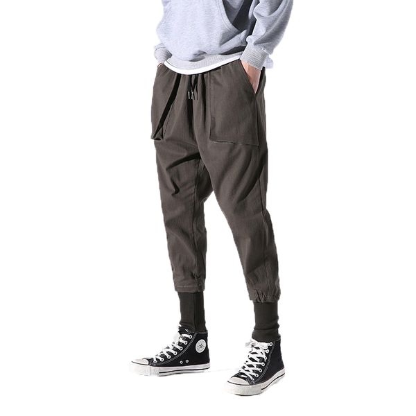 

2019 brand men cross-pants man tether elasticated trousers mens hip hop harem pant male streetwear sweatpants mens joggers pants, Black