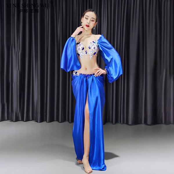 

2020 new belly dance performance costume sets for women oriental dance bra+split long skirt stage show wear contest suits, Black;red