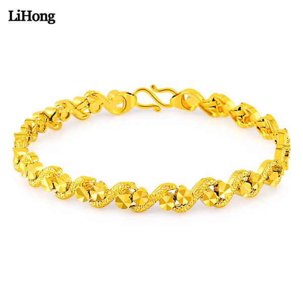 

24k gold color bracelet fashion classic women's high jewelry new products 2019, Black