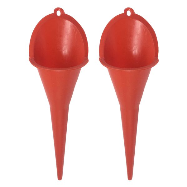 

2x plastic long neck spill saver multipurpose car fuel/gas/oil/water funnels