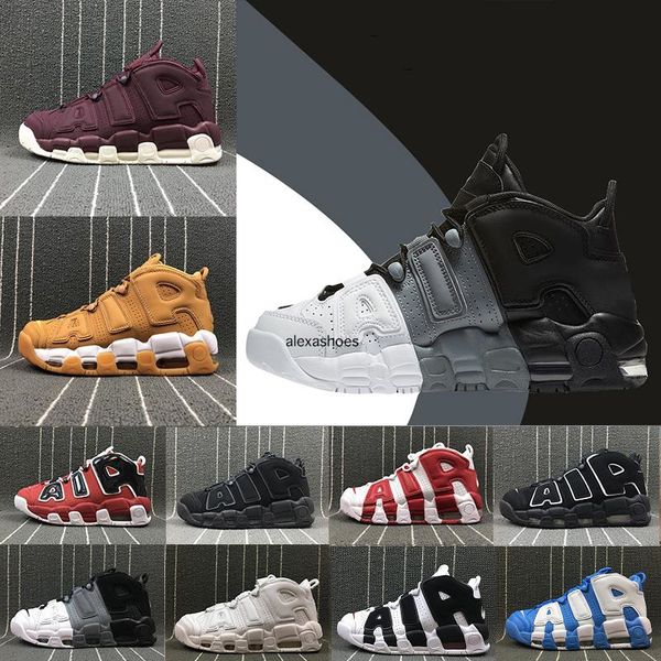 

with box]designer more uptempo suptempo basketball shoes olympic release bulls gold varsity maroon black mens women scottie pippen shoes