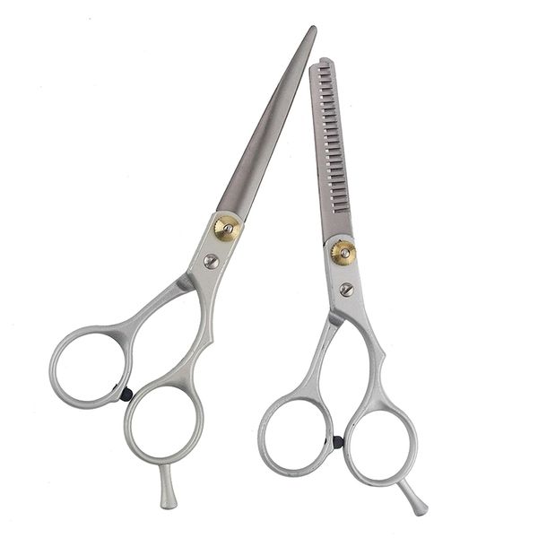 

stainless steel hair salon scissors regular hair cutting + thinning shears set hairdressing tool wh998