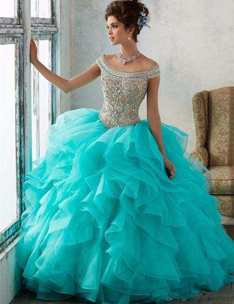 

Gorgeous Ball Gown Quinceanera Dresses 2019 Beading Crystal Sweet 16 Dress Vestidos De 15 Anos Custom Made Masquerade Ball Dress