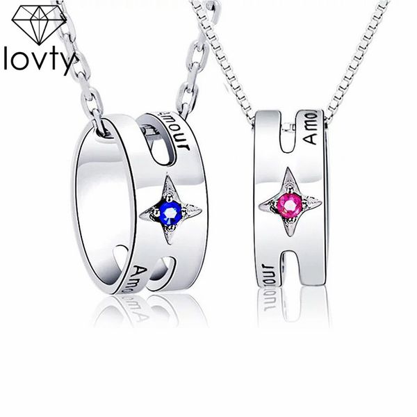 

lovty 2019 fashion letter carved custom name hole pendant necklace couple holes charm link chain necklace lover women jewelry, Silver