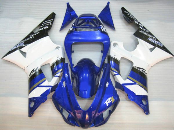 Kit carenatura ABS bianco blu per YAMAHA YZF R1 98 99 YZFR1 1998 1999 YZF-R1 YZF 1000 R1 Set carenature + regali