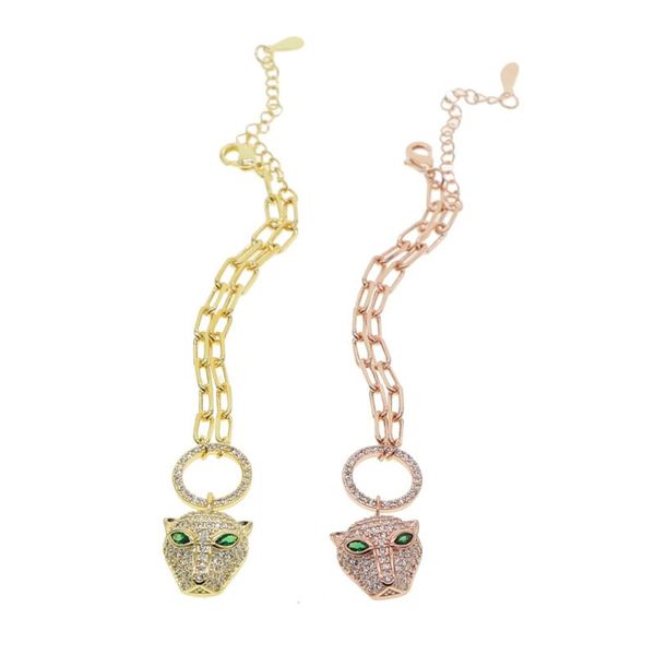 

new arrived gold color leopard head bracelet jewelry gold silver color link chain bracelets for women, Black