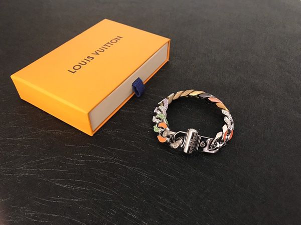 

send original box boys and girls bracelets stainless steel bracelet colorful color quenching rhinestone bracelet, Black