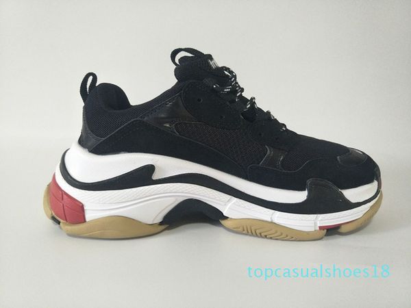 

2019 fashion paris 17fw triple-s sneaker luxury triple s platform casual shoes men women beige black vintage dad designer t18
