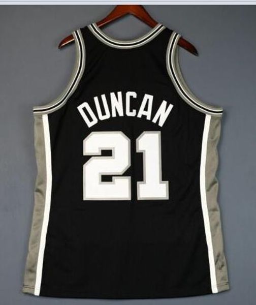 

custom men youth women vintage mitchell ness tim duncan 1999finals college basketball jersey size s-4xl or custom any name or number jersey, Black
