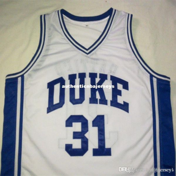 

custom shane battier duke blue devils white basketball jersey embroidery stitched customize any size and name, Black;blue