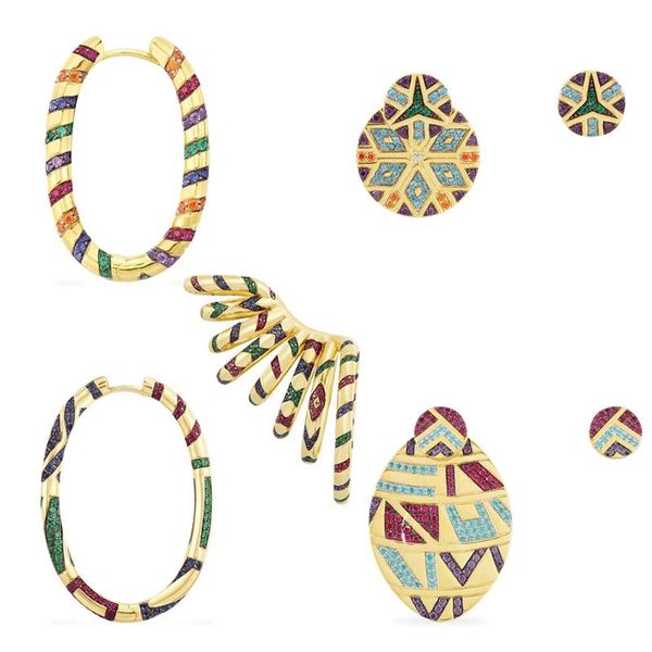 

kakany 2020 fashion copy multicolor tribal pendant monochrome earrings and stripes ladies jewelry, Golden;silver
