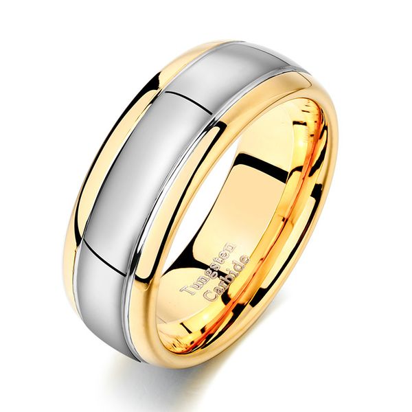

aprilgrass марка дизайнера мужская карбида вольфрама smooth кольцо серебро цвет 8мм обручальное кольцо для мужчин модные ювелирные изделия р, Silver