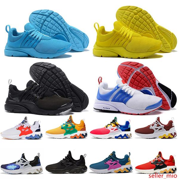 

br qs react presto mesh trainers women mens running shoes triple black white yellow beams dharma barely volt sports sneakers