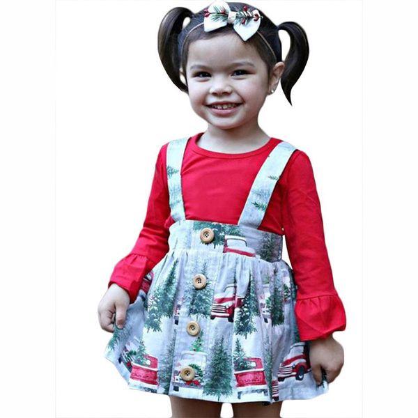 

baby cartoon christmas tutu skirt dress outfits suits baby girl clothes newborn kids long sleeve tshirt skirt set, White