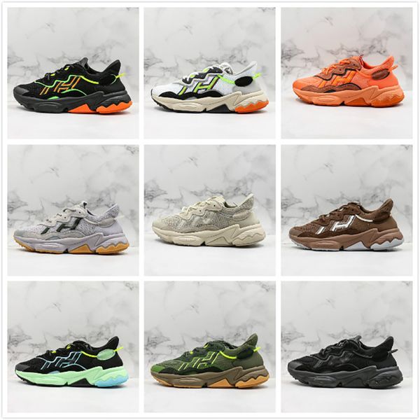 

new 3m reflective ozweego running shoes for men women casual shoes neon green triple black solar yellow trainers sports sneakers for jogging